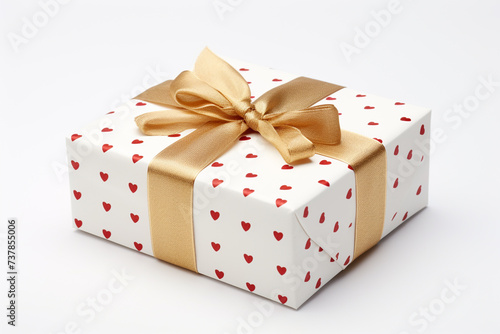 Isolated Present gift box on white background.