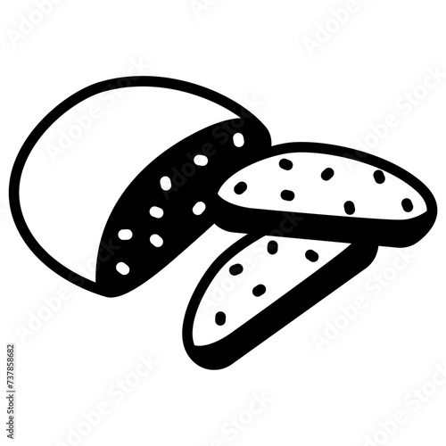 Bread glyph and line vector illustration