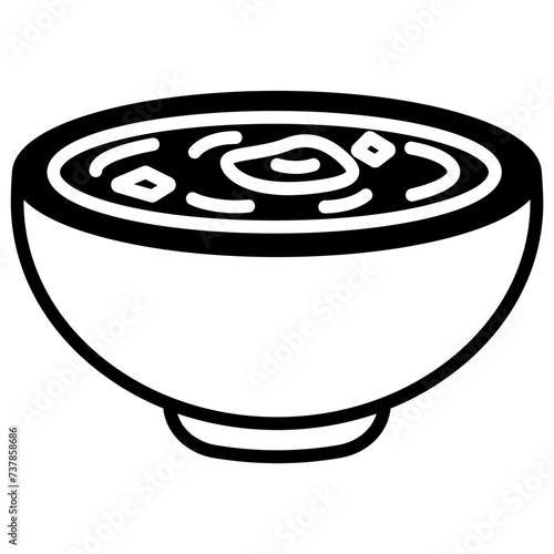 Borscht glyph and line vector illustration
