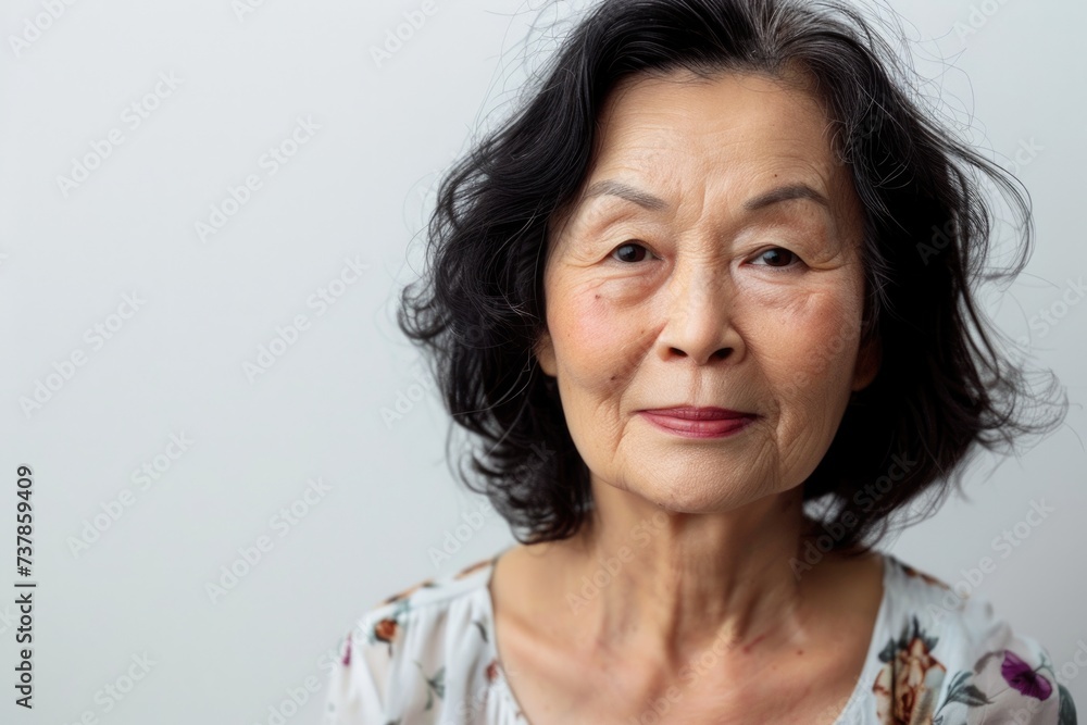 Elderly Asian woman with natural expression. Elderly Asian woman with natural expression.