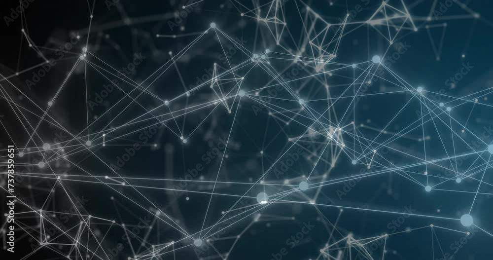 Animation of network of connections with spots on dark background Animation of network of connections with spots on dark background