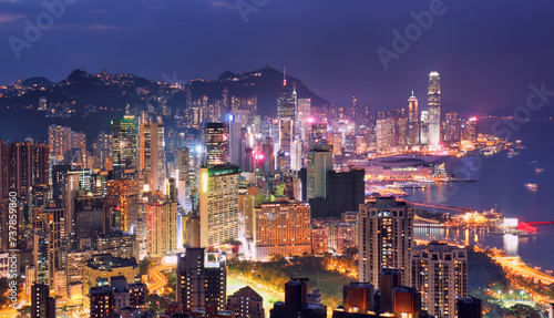 Hong Kong - Victoria harbour at night