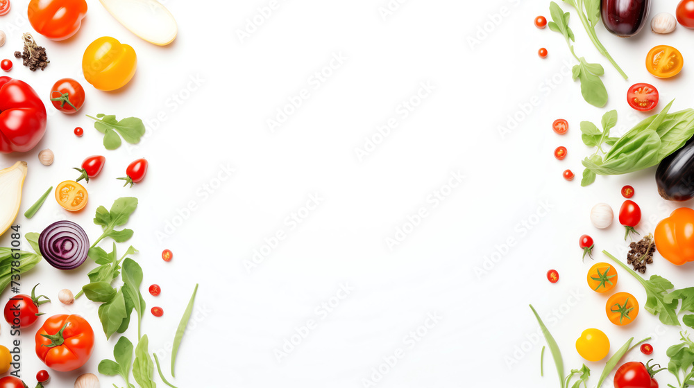 white background with vegetables, generative ai white background with vegetables, generative ai