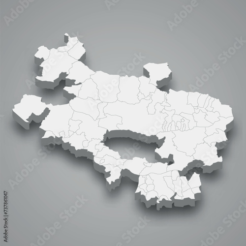 3d isometric map of Alava is a province of Spain photo