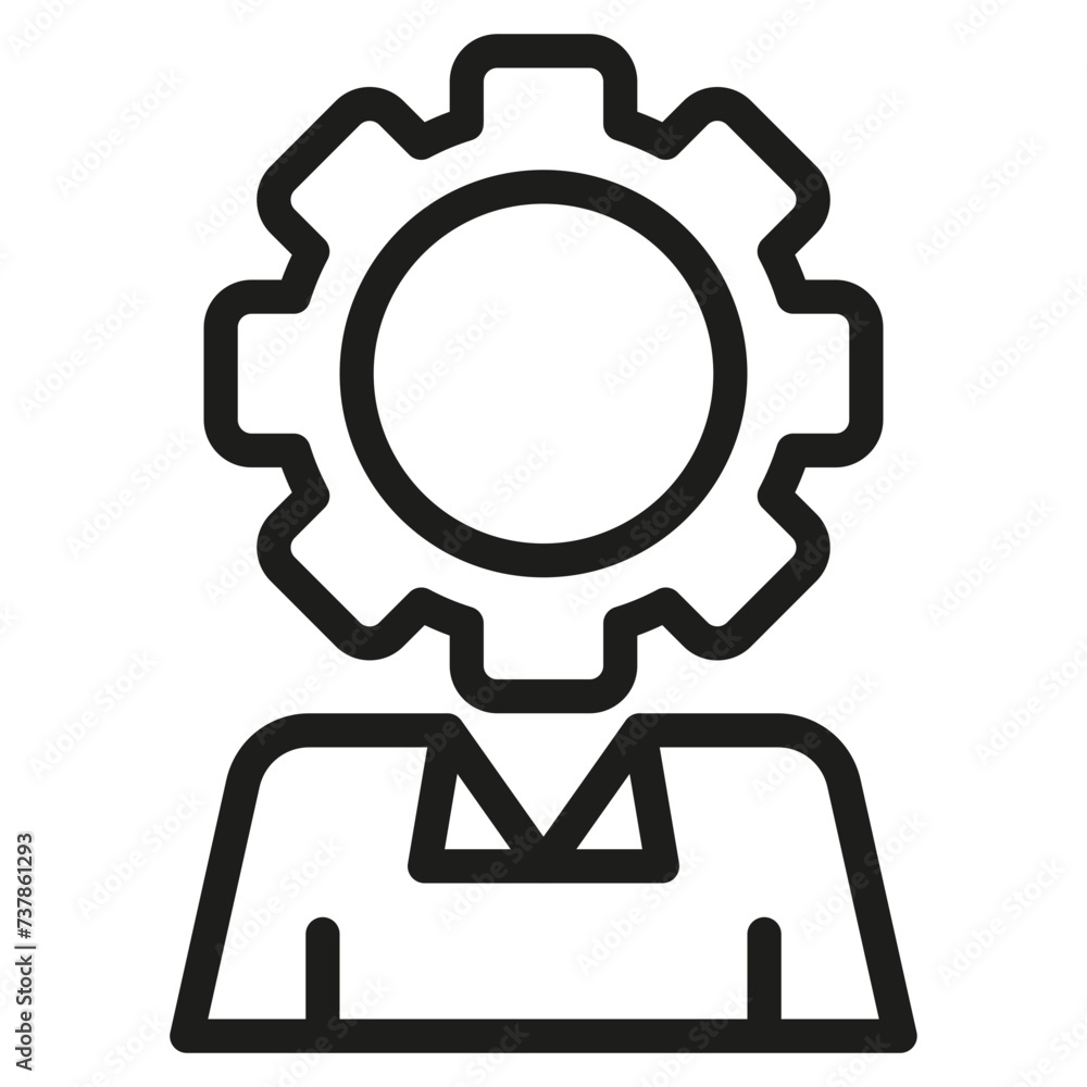 Business Management Managing Icon in Line Style Business Management Managing Icon in Line Style