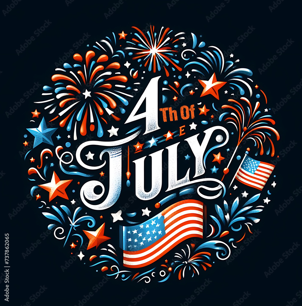 4th of July poster template, Happy 4th of July - Independence Day, Generative AI 4th of July poster template, Happy 4th of July - Independence Day, Generative AI