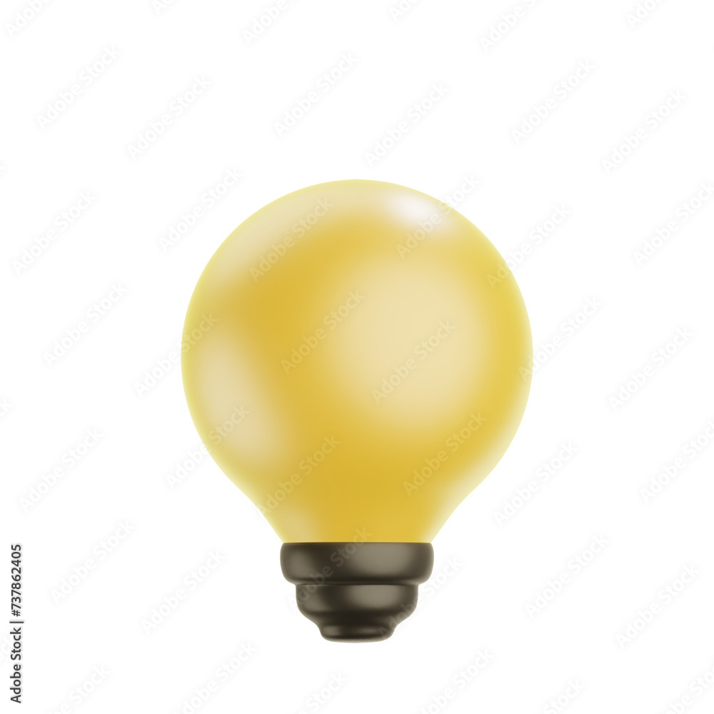 3D Golden Light Bulb Isolated 3D Golden Light Bulb Isolated