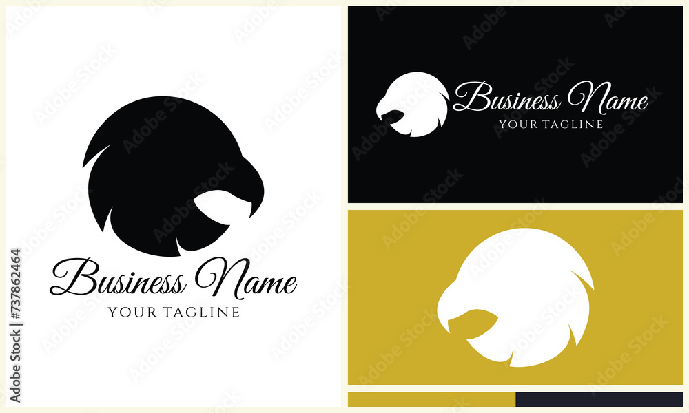 silhouette eagle head logo template