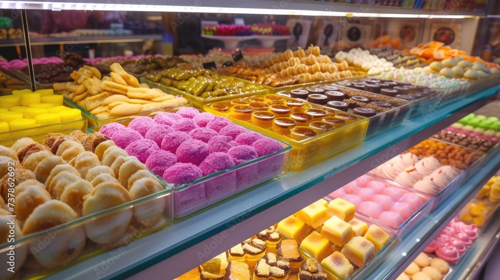 Assorted Traditional Sweets Display