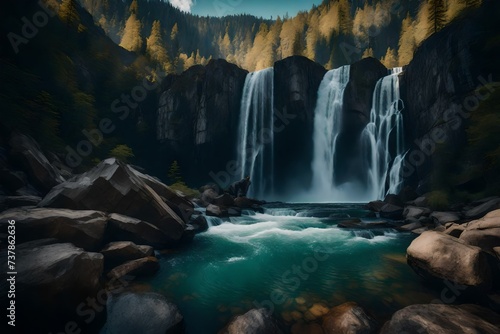 waterfall in yosemite generated by AI technology