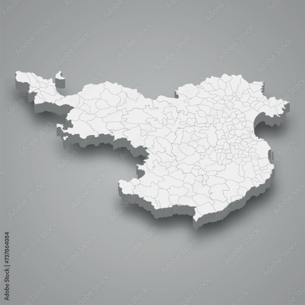 3d isometric map of Girona is a province of Spain 3d isometric map of Girona is a province of Spain