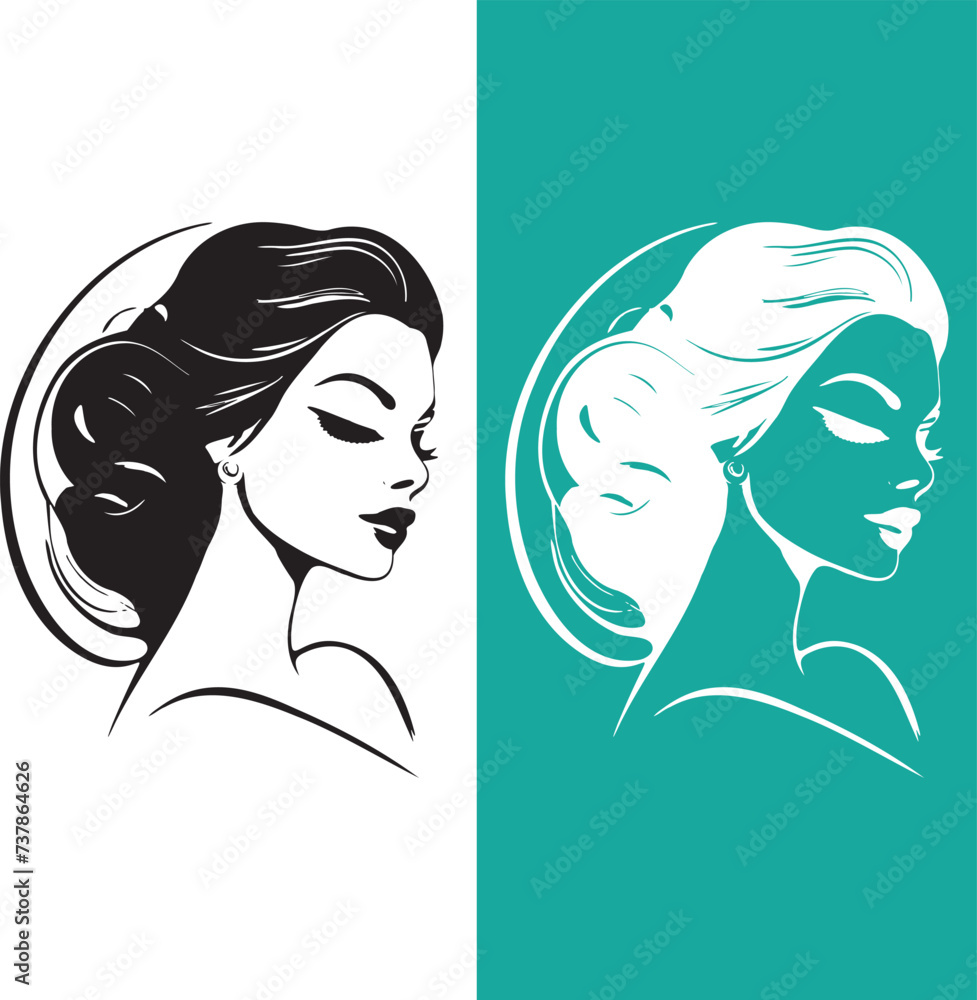 Elegant Lines: Empowering Women Through Silhouette Logo Art Elegant Lines: Empowering Women Through Silhouette Logo Art