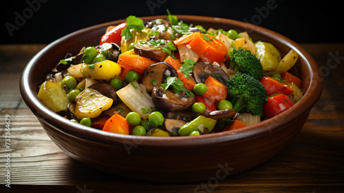 Mix of cooked vegetables in bowl