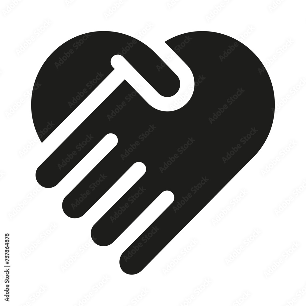 Business Management  Handshake Icon in Glyph Style