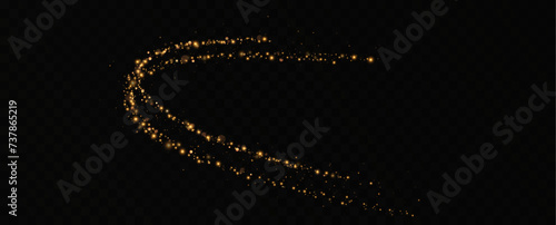 christmas light effect, sparkling magic dust particles.a trail of golden particles. A trail of stardust. Space sparkling.	