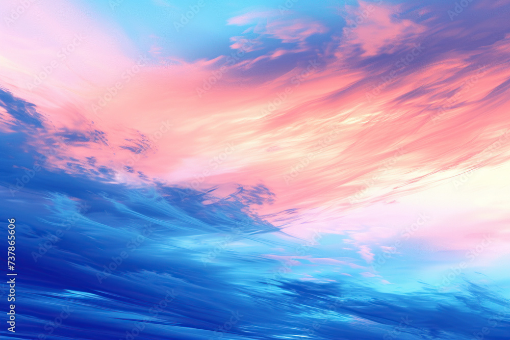 horizontal abstract image of sunset sky pastel colours illustration background Generative AI