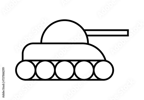Icono negro de tanque en fondo blanco.