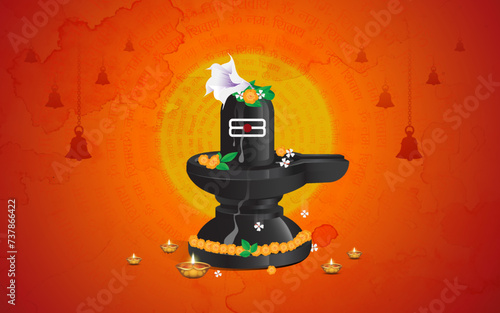 Maha Shivratri Festival Background with Shivling Illustration
