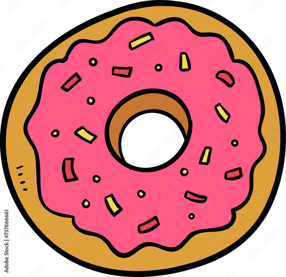 Obraz premium illustration of a donut strawberry flavor