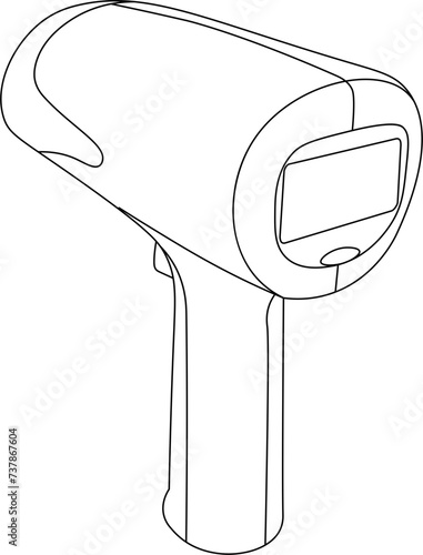 radar gun Outline Vector Illustration
