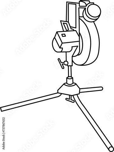 pitching machine Outline Vector Illustration