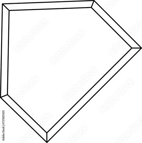 home plate Outline Vector Illustration