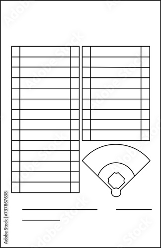 Photography lineup card Outline Vector Illustration