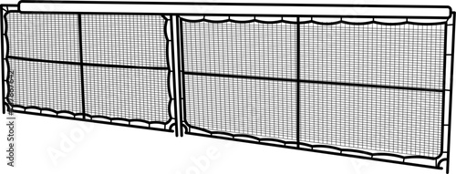 outfield fence Outline Vector Illustration