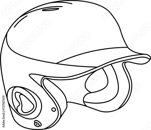 helmet Outline Vector Illustration