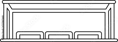 Obraz na plátně dugout Outline Vector Illustration