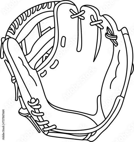 glove Outline Vector Illustration
