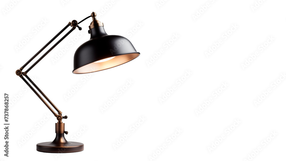 Desk lamp cut out. Retro table lamp on transparent background - obrazy, fototapety, plakaty 