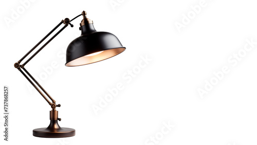 Desk lamp cut out. Retro table lamp on transparent background photo