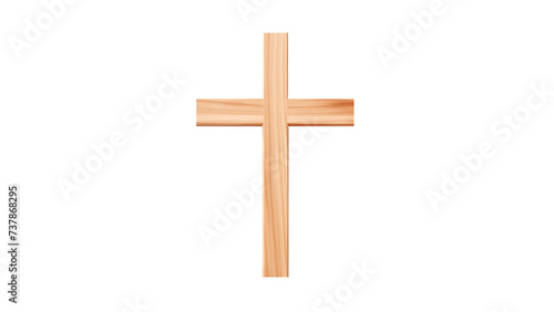 Wooden cross cut out. Easter cross on transparent background. Jesus cross cut out