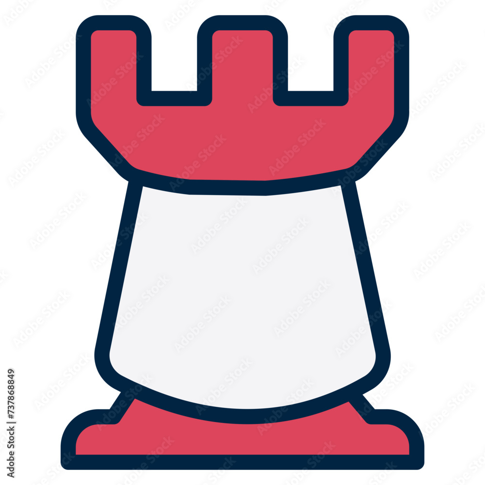 Business Management Chess Castle Strategy Icon in Color Style Business Management Chess Castle Strategy Icon in Color Style