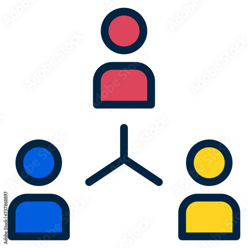 Business Management  Coordinating Icon in Color Style