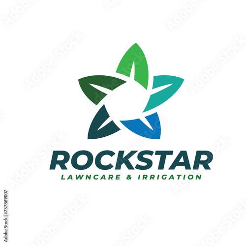 Star leaf  lawncare logo design inspiration. Smart clean and modern logo design illustration