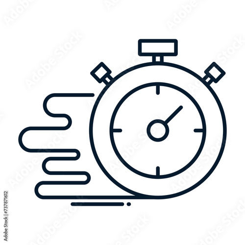 Fast reaction concept. Vector linear icon isolated on white background.
