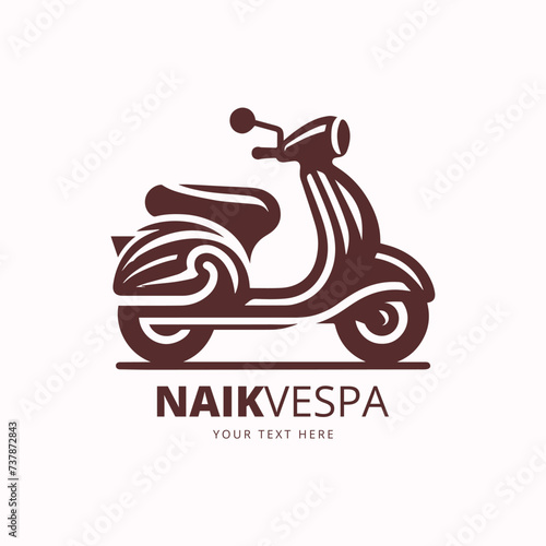 simple scooter vespa logo vector illustration