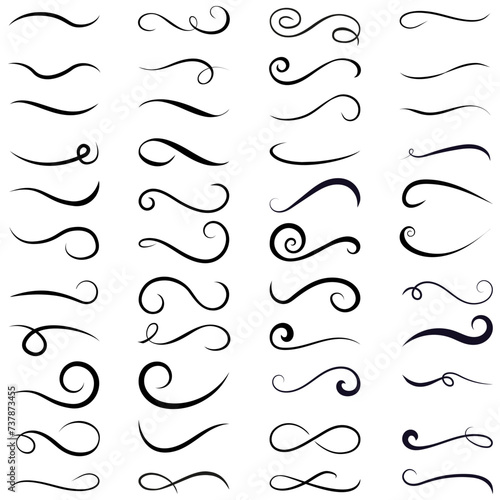 Swishes vector icon set. Swashes illustration sign collection. Swoops symbol. Aroma logo. photo