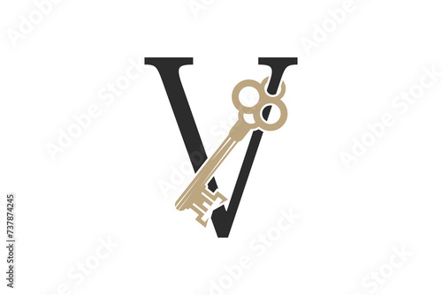 key letter design with combination key and letter