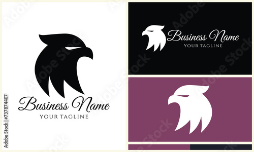 silhouette eagle head logo template