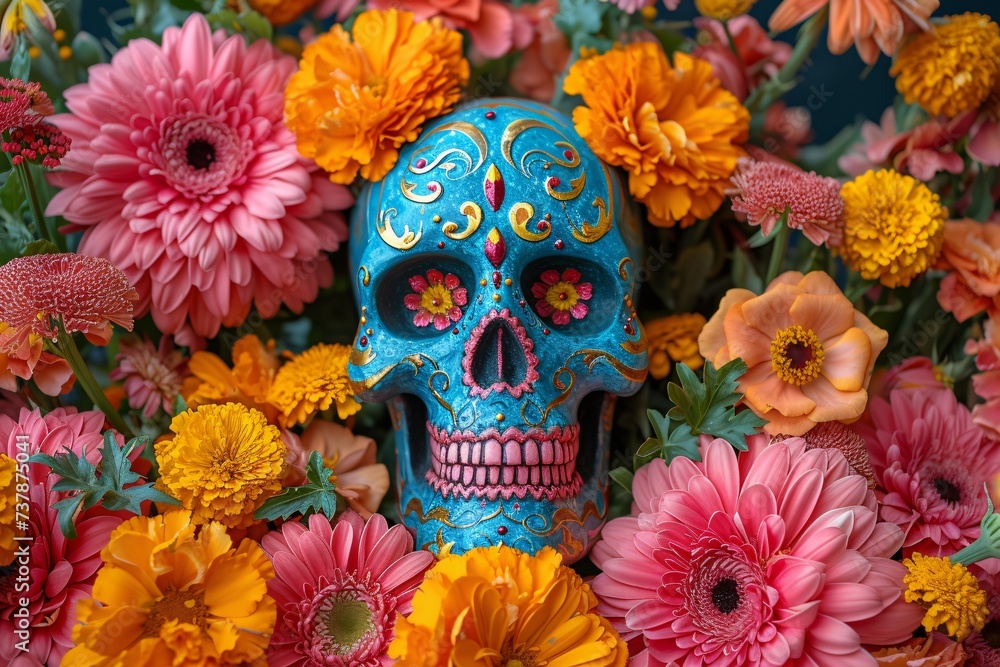 Celebrate DÃa de los Muertos with a Vibrant Flower Bouquet Generative AI Celebrate DÃa de los Muertos with a Vibrant Flower Bouquet Generative AI