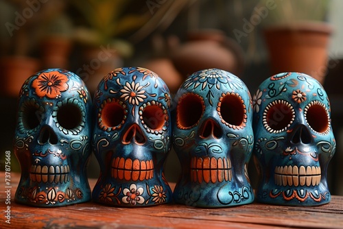 Skeleton Decorations for Dia de los Muertos Generative AI