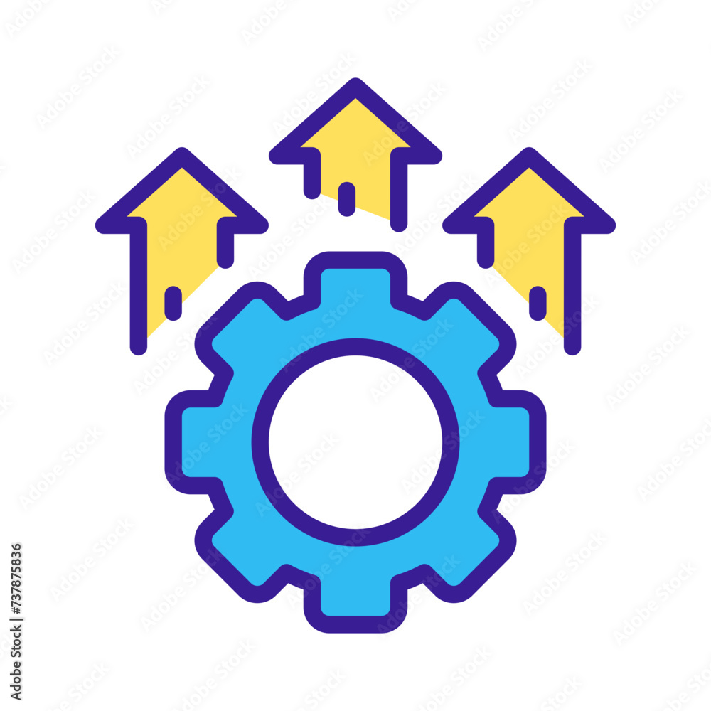 Business Management Performance Management Icon in Sticker Style Business Management Performance Management Icon in Sticker Style