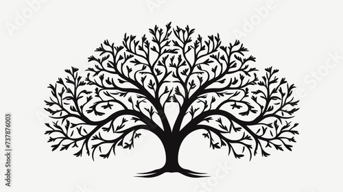 Abstract tree with branches and foliage representing the majestic presence of trees. simple Vector art