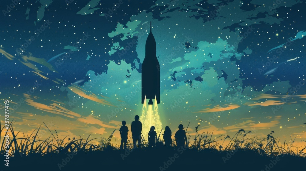 Oppertunity Rocket Equal Opportunity Rocket Launch: A silhouette of a rocket launching ...