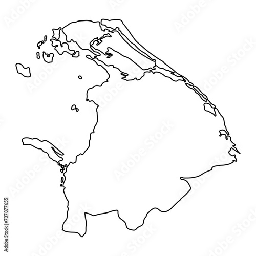 Northern Province map, administrative division of Sri Lanka. Vector illustration.