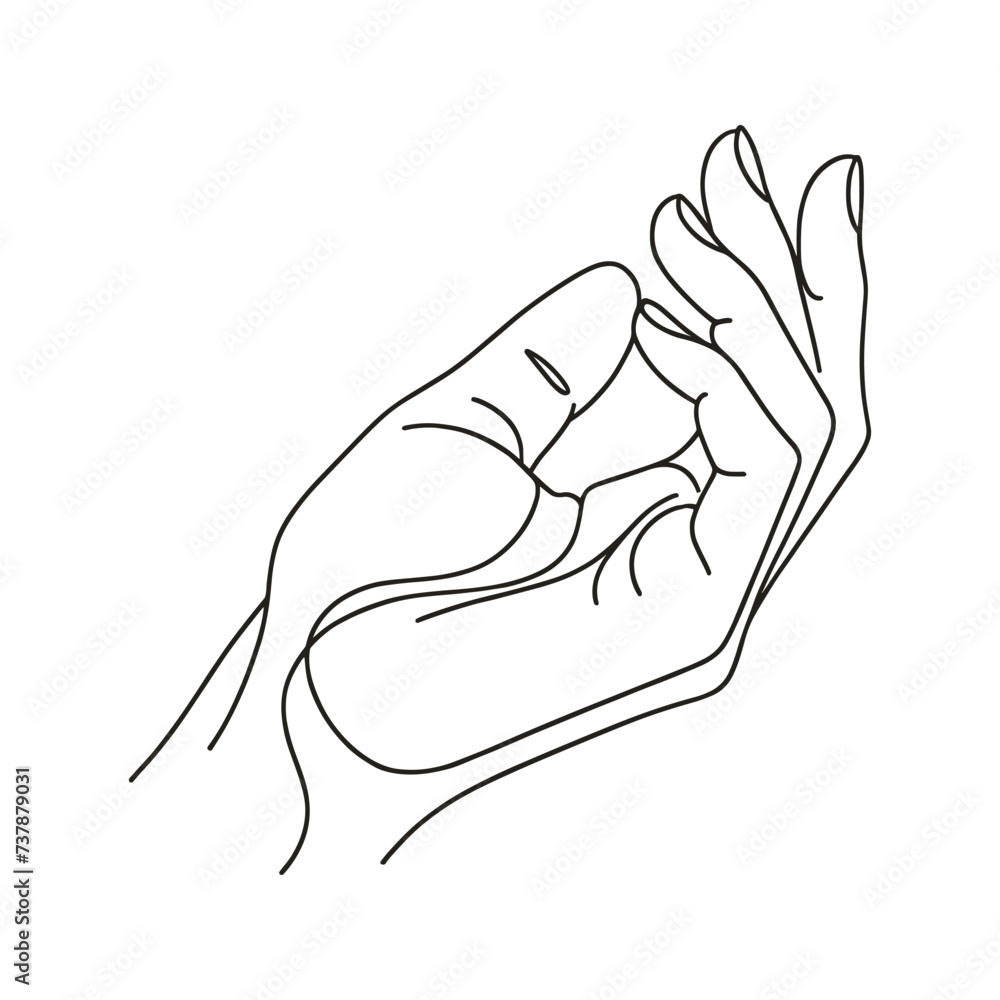 vector linear illustration of hands on a white background vector linear illustration of hands on a white background