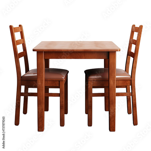  chairs and table isolated on white background